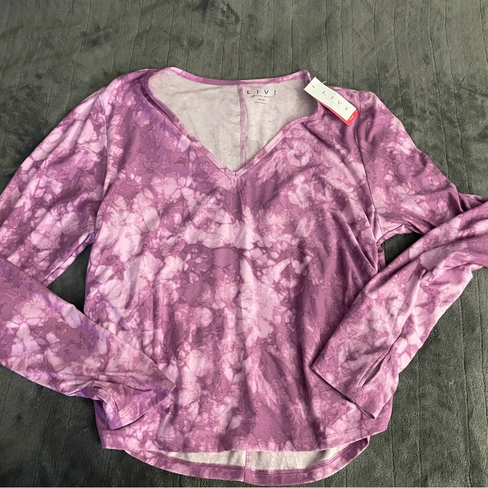 Lane Bryant Livi Active Tie Dye cropped tee